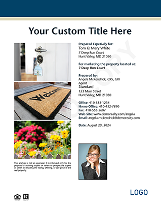 Example of cover page with custom title